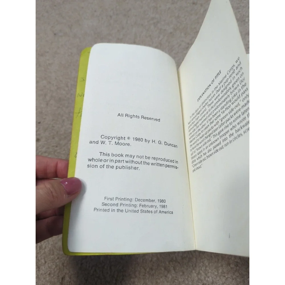 Green side out: Marine Corps Sea Stories by‎ H. G Duncan 1980